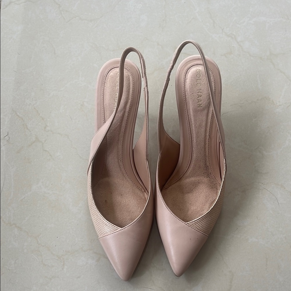 Cole Haan Pink Slingback Heels with Pointed Toe